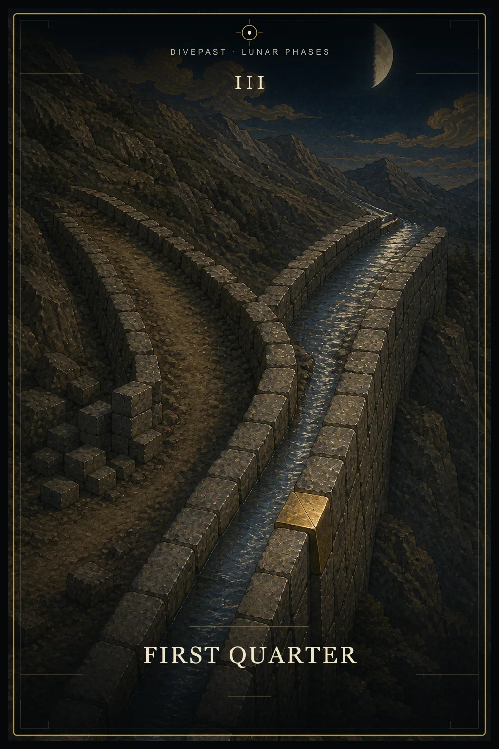 上弦月 First Quarter oracle card