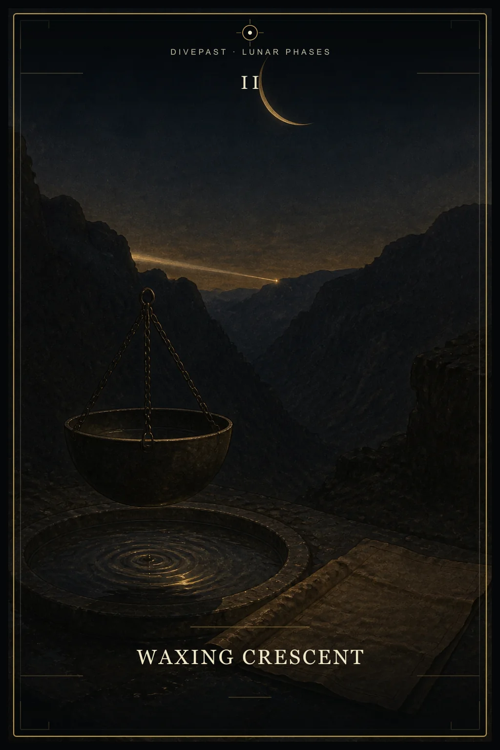 蛾眉月 Waxing Crescent oracle card