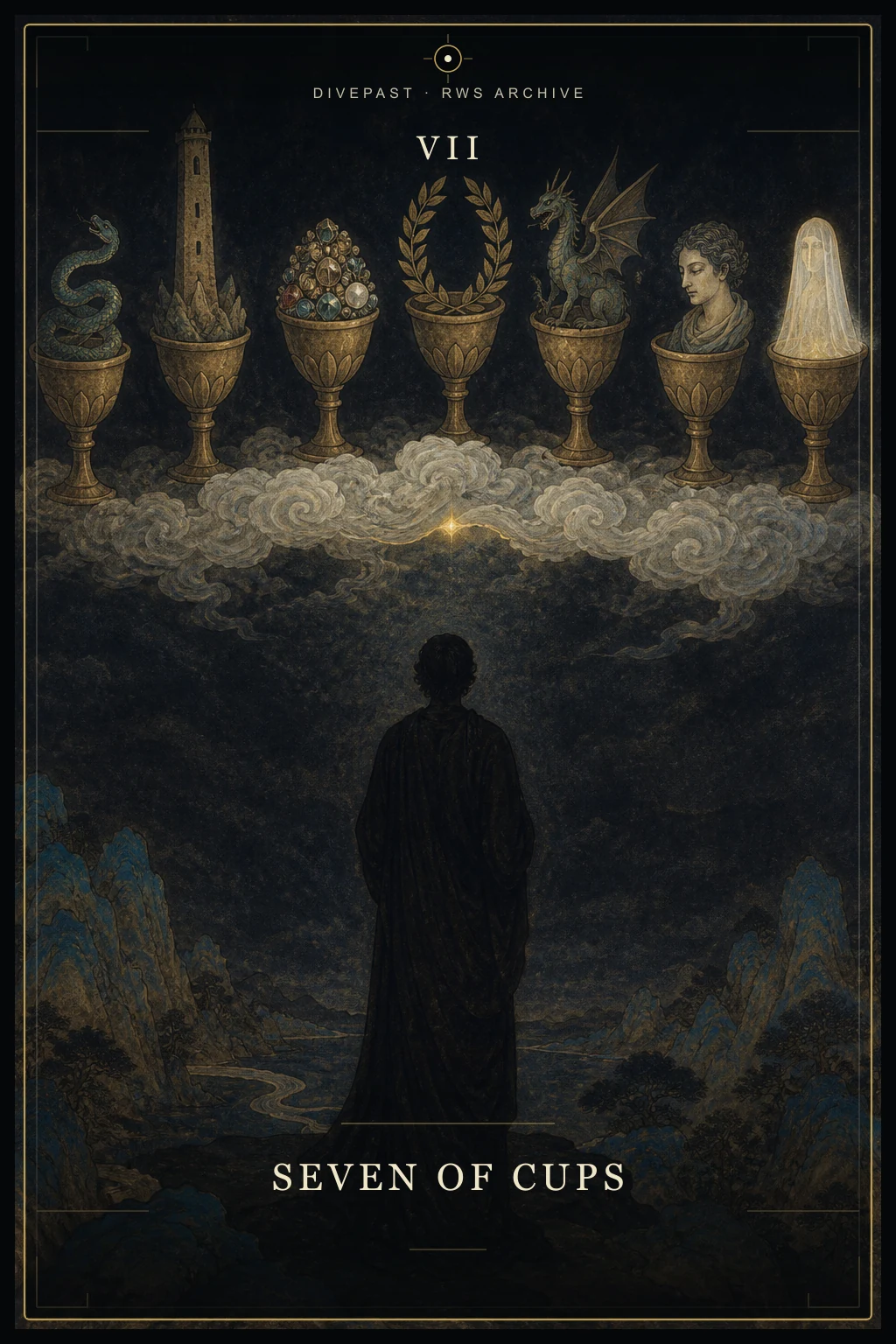 Seven of Cups Tarot card