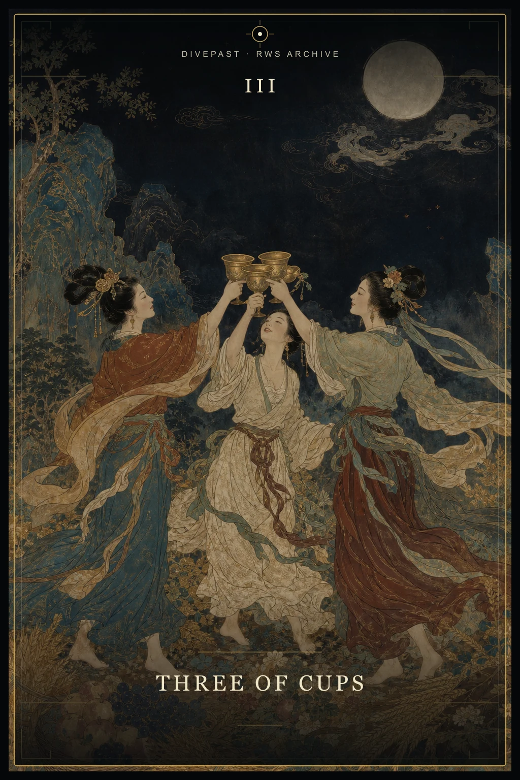 Three of Cups Tarot card