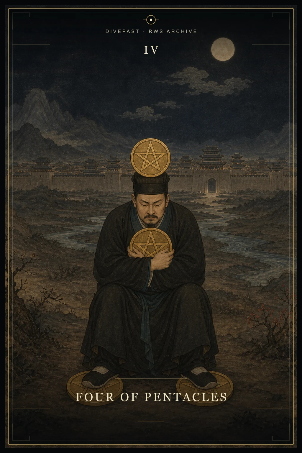 Four of Pentacles Tarot card