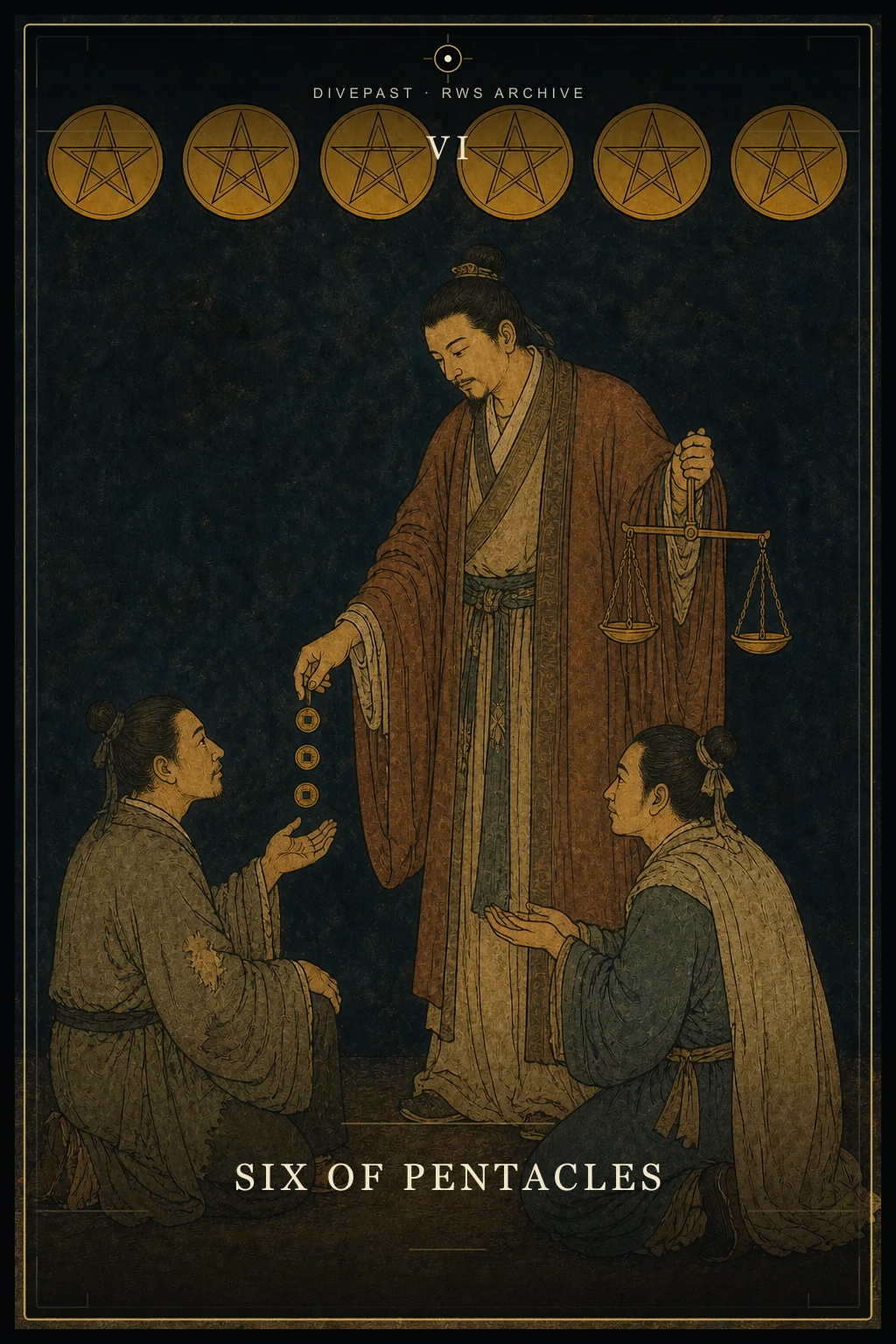 Six of Pentacles Tarot card