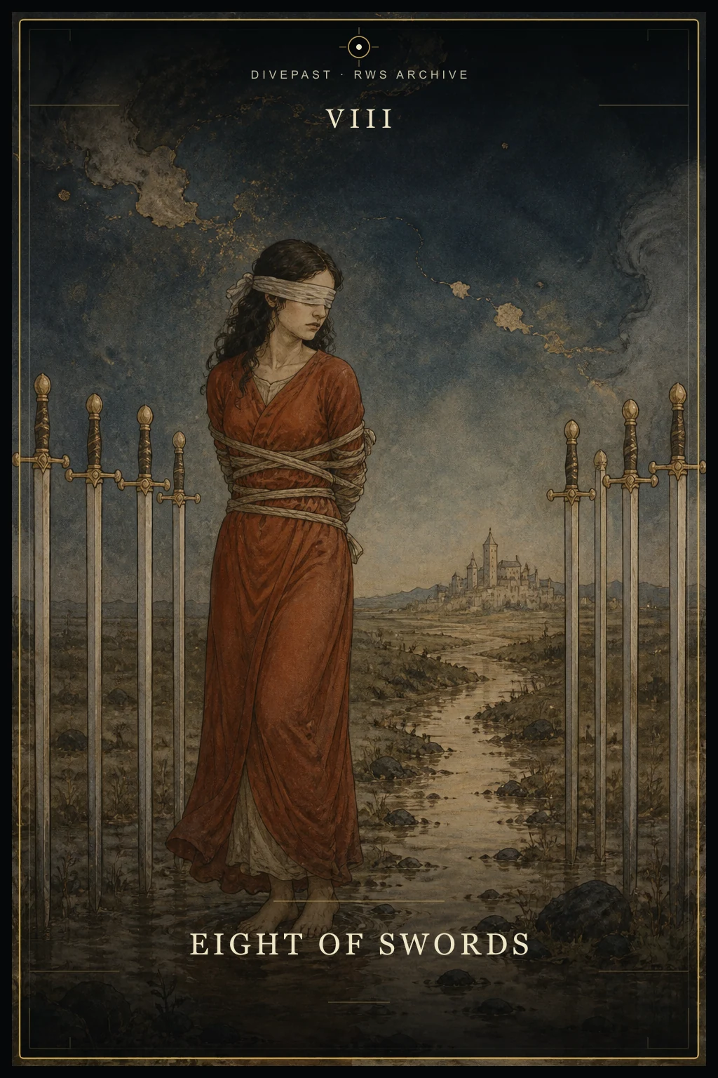 Eight of Swords Tarot card
