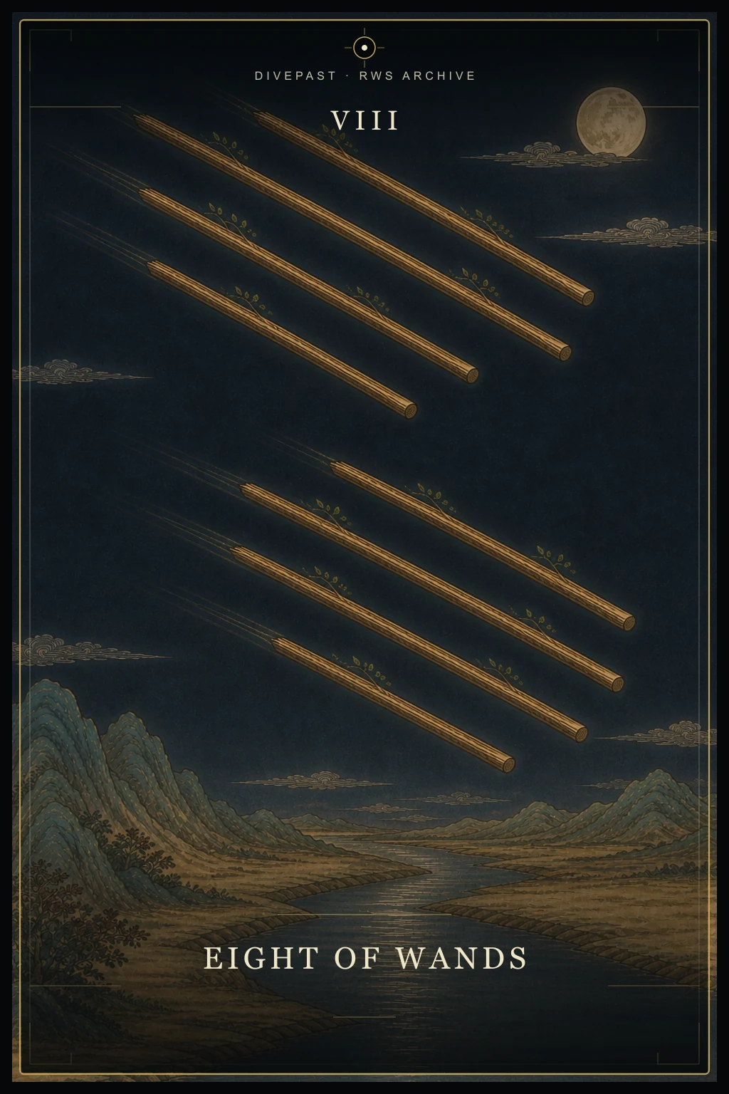 Eight of Wands Tarot card