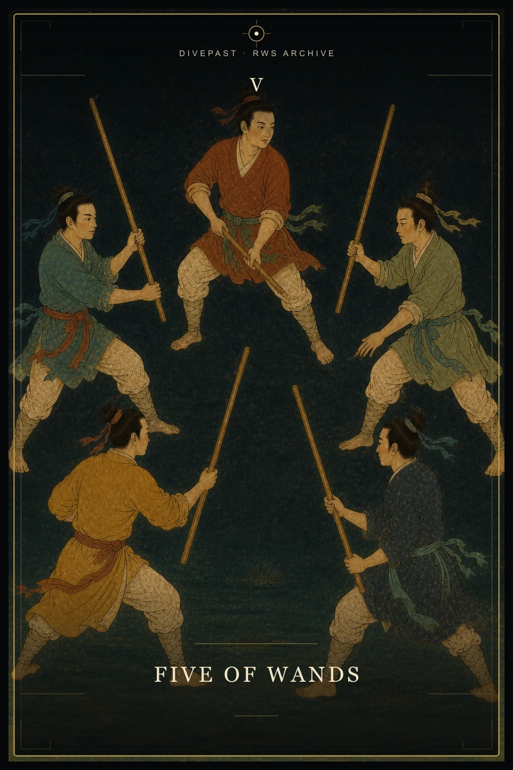 Five of Wands Tarot card