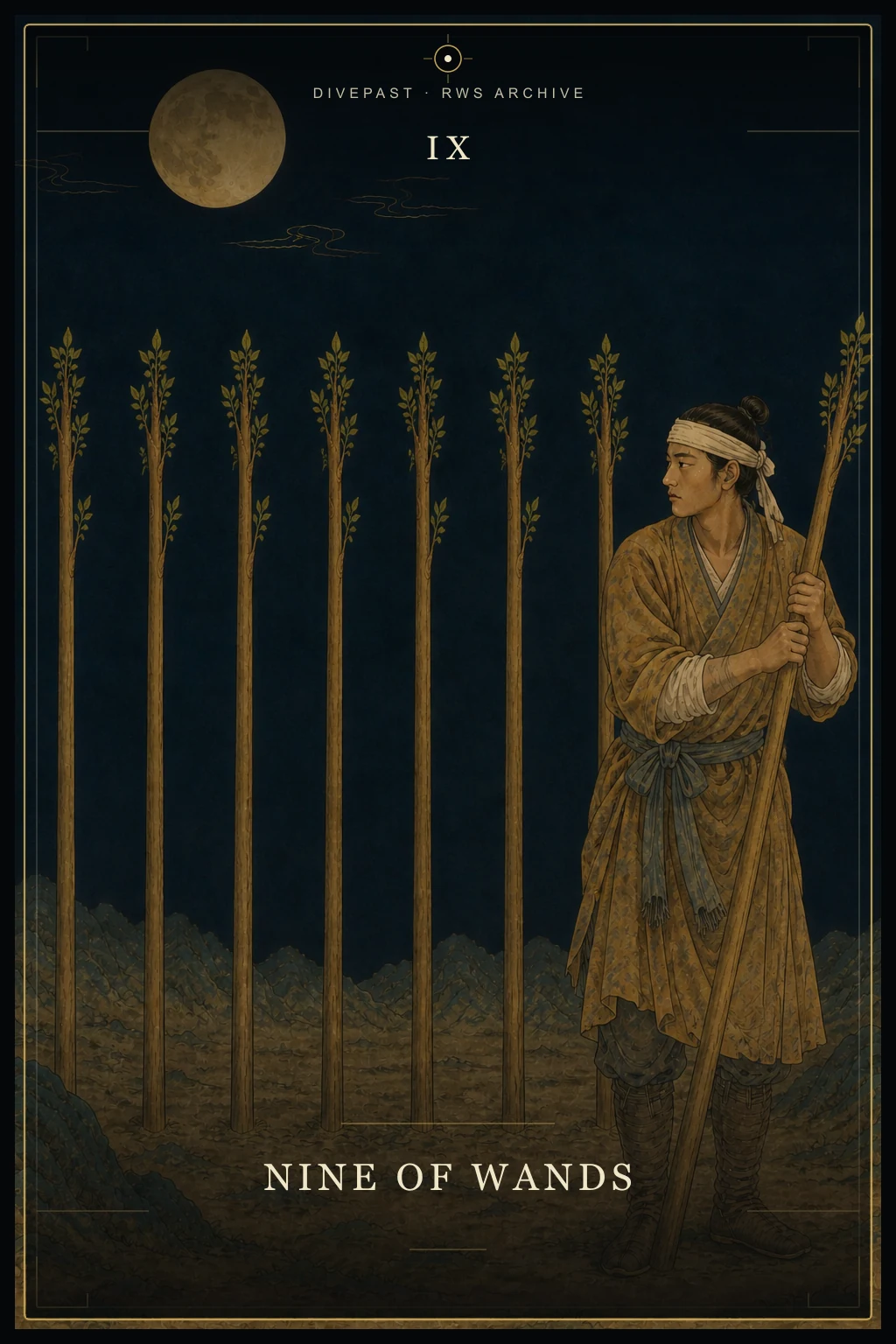 Nine of Wands Tarot card