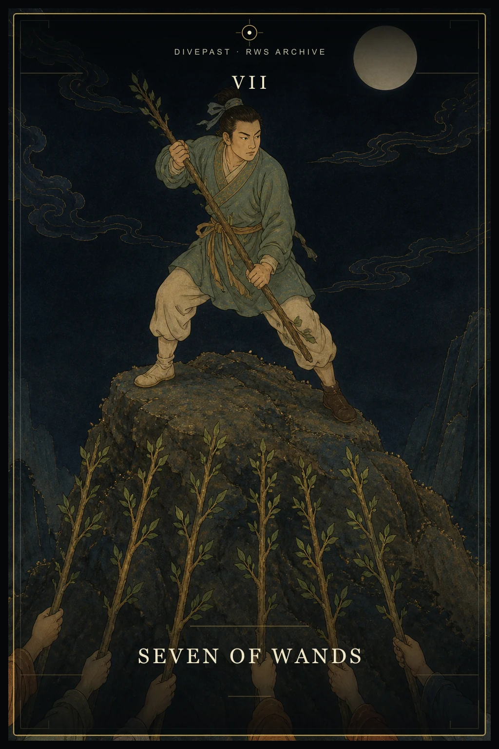 Seven of Wands Tarot card