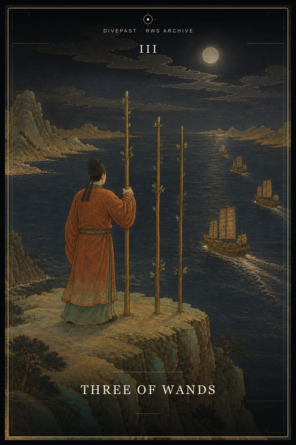Three of Wands Tarot card